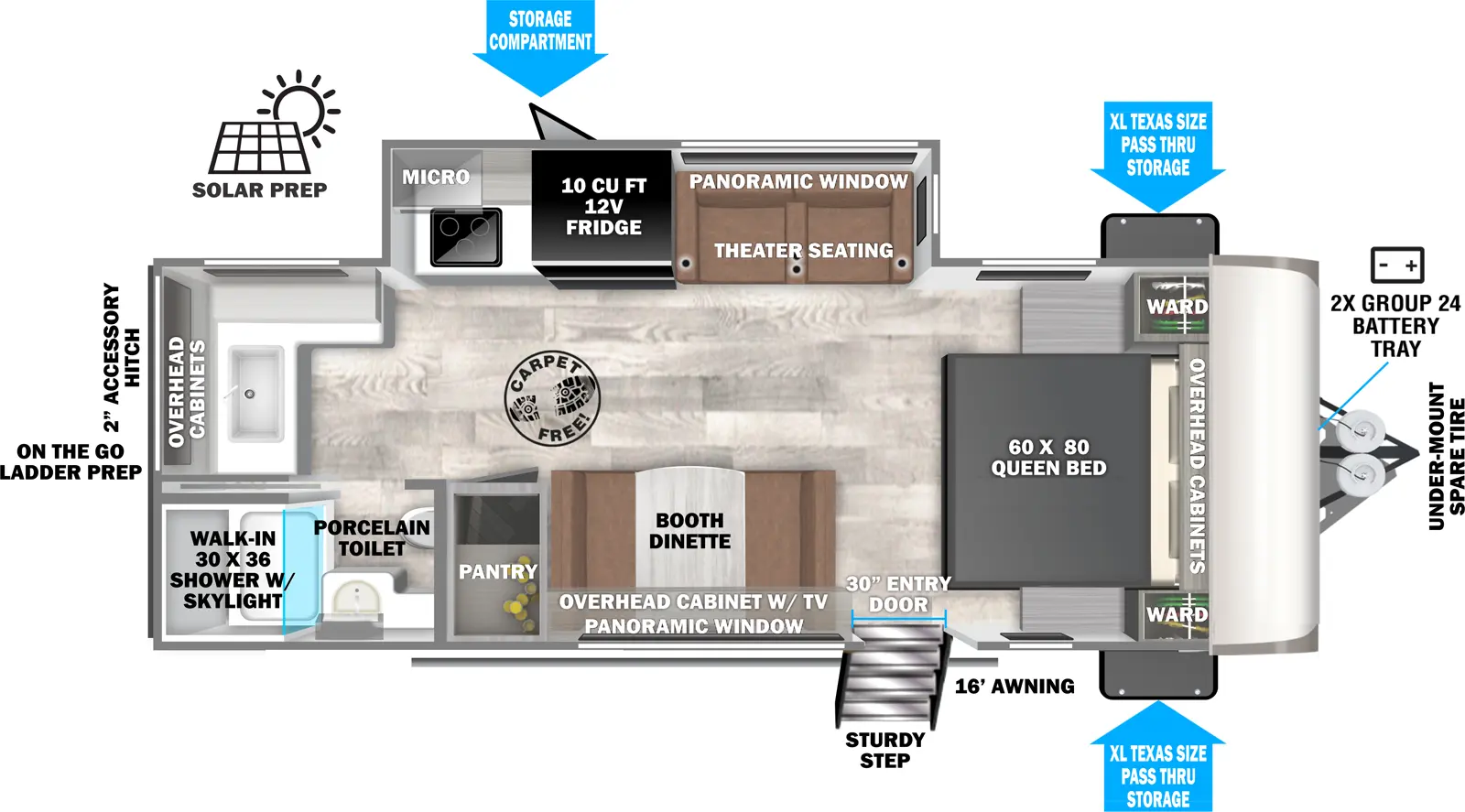 Heritage Glen Travel Trailers 22RKHL - DSO Floorplan